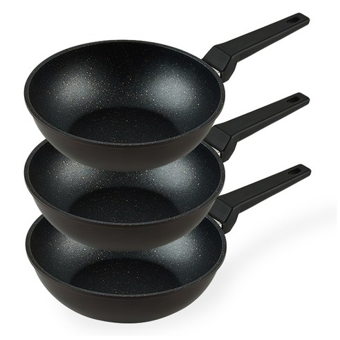퀸센스 디너 후라이팬 3종 세트, 브라운, 궁중팬 28cm 3p, 1세트