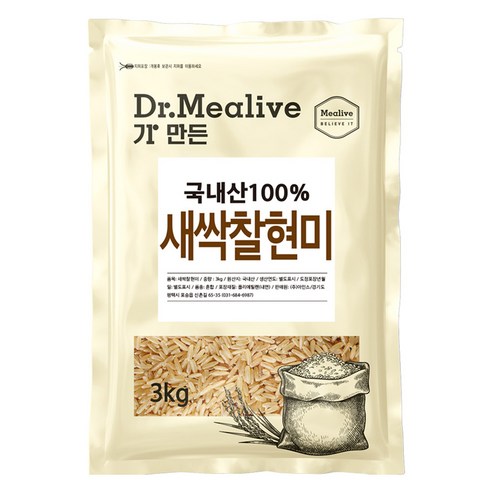 밀리브 새싹 찰현미, 3kg, 1개
