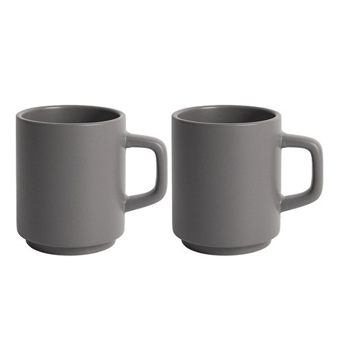 벤자민 무광 파스텔 컬러 레고 스택 머그 330ml, 쿨그레이, 2개