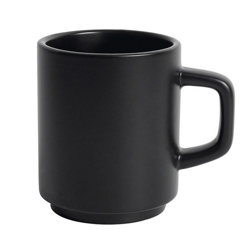 벤자민 무광 파스텔 컬러 레고 스택 머그 330ml, 블랙, 1개