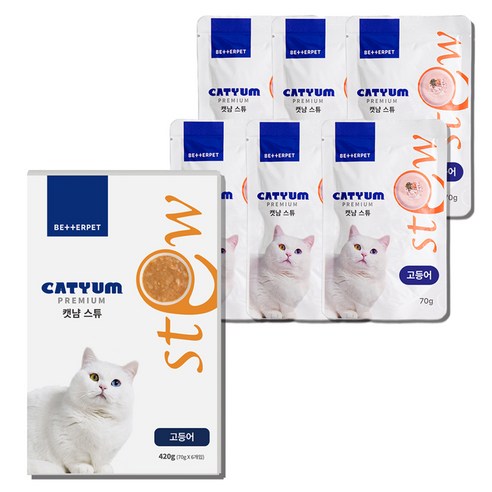 베러펫 캣냠 고양이 스튜 소프트 스프 습식사료 고등어, 70g, 6개