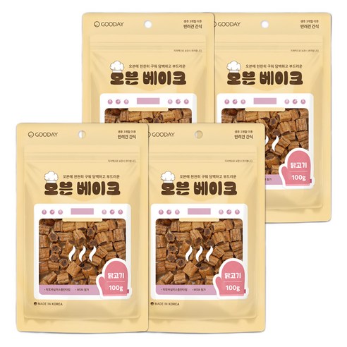굿데이 강아지 오븐베이크 간식, 닭고기맛, 100g, 4개