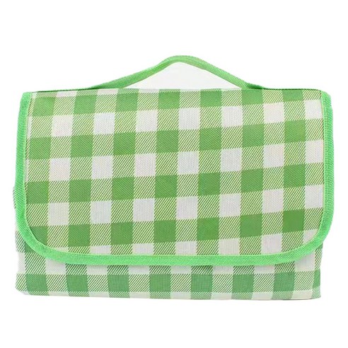 다용도 휴대용 체크 방수 돗자리, 그린