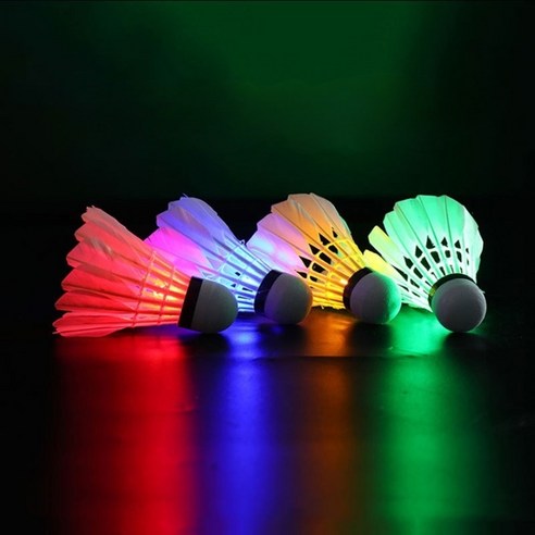 LED 야간 배드민턴 셔틀콕, 혼합색상, 1세트, 4개입