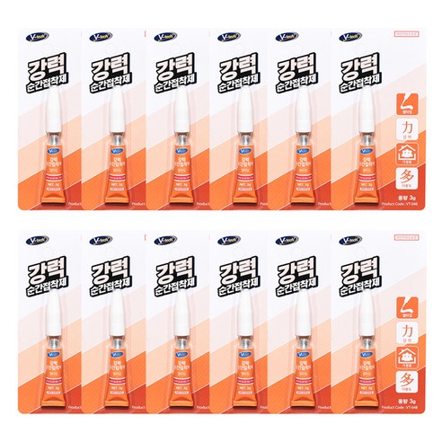 Vtech 젤타입 강력 순간 접착제, 12개