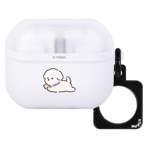 유스픽 반투명 스퀘어링 케이스, 25.왕왕귀여워 비숑왕왕, 1개, 갤럭시 버즈 3 / 프로 3 공용