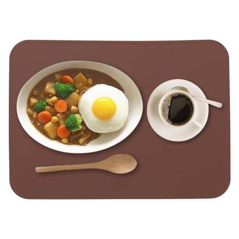 디아르 플래티넘 실리콘 방수 식탁매트 스탠다드, 초코브라운, 40.2 x 28.8 cm, 1개