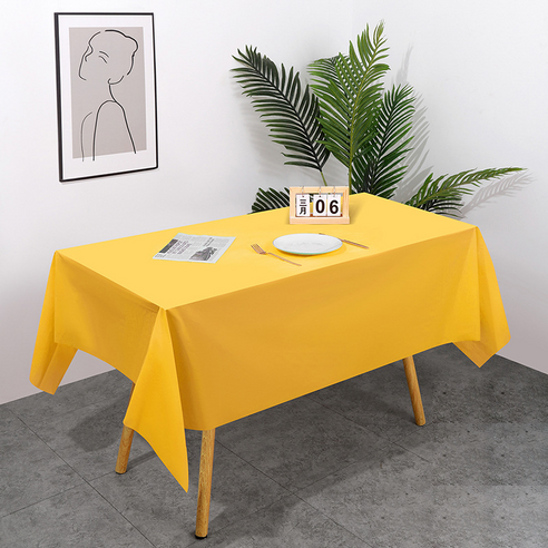 인아트 깔끔한 식탁보, 노란색, 137 x 183 cm, 1개