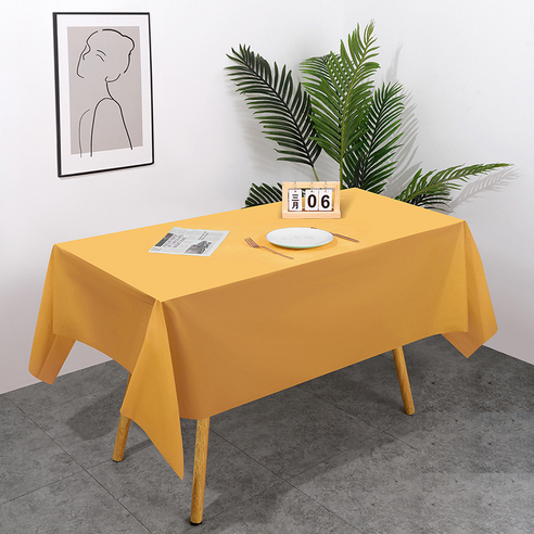 인아트 깔끔한 식탁보, 마카롱 옐로우, 137 x 183 cm, 1개
