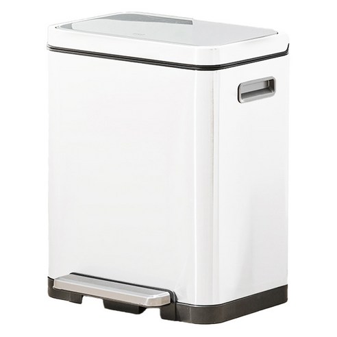 EKO 디큐브 페달 휴지통 20L, 화이트