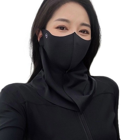 필웨이브 자외선차단 골프 마스크, 블랙, 2개