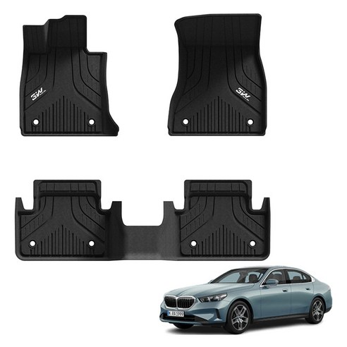3W에코라이너 TPE 카매트 1+2열 3p, BMW G60 5시리즈 2023년 10월~, 블랙