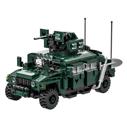 왕지 밀리터리 M1151 장갑차 L사호환블록 4513wg, 혼합색상, 1개