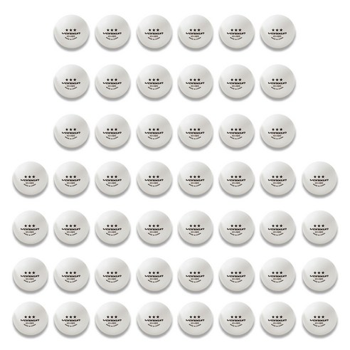 weinixun 배곧인터내셔널 ABS 연습용 탁구공 40mm, 화이트, 50개, 1개입