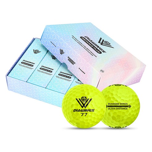 다이아윙스 고반발 비거리 골프공 2피스 42.7mm M5, 옐로우, 4개, 3개입