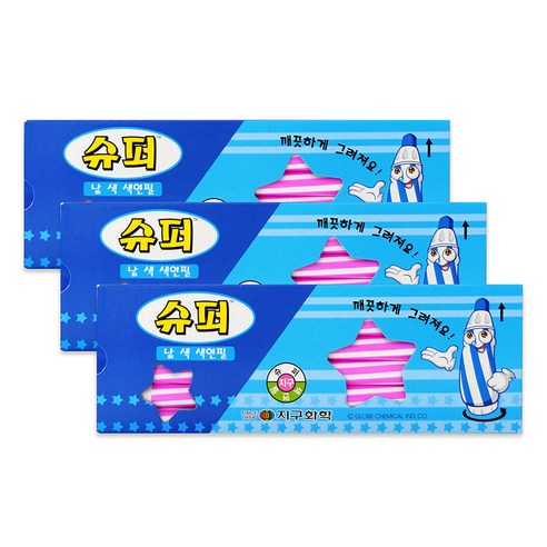 지구화학 슈퍼색연필 낱색 분홍 12p, 1색, 3개