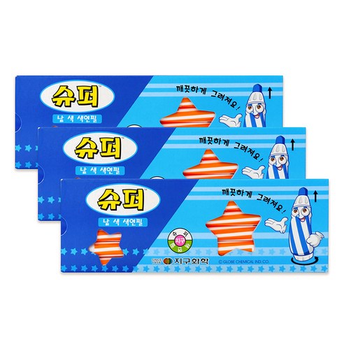 지구화학 슈퍼색연필 낱색 주황 12p, 1색, 3개