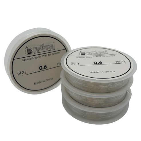 마다꾸미 비즈 공예 DIY 만들기 재료 우레탄줄 0.6mm, 투명, 4개