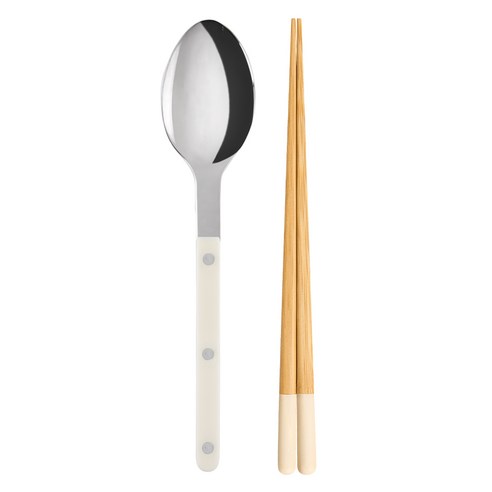 사브르 야마치쿠 어른용 수저 5종 세트, 아이보리, 숟가락 + 젓가락, 1세트