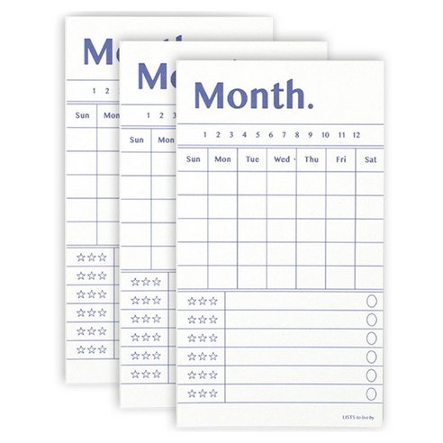 페이퍼리안 리스트 투 리브바이 메모패드, 먼쓰, 3개, 80개입