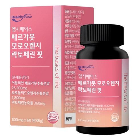 헬시베이스 베르가못 모로오렌지 락토페린 핏 60정, 36g, 1개