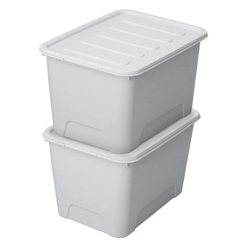 가쯔 국내 제조 마카롱 리빙박스, 라이트그레이, 120L, 2개