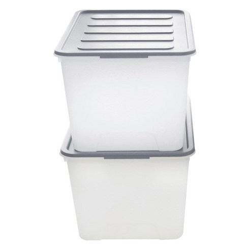 가쯔 국내 제조 멀티블럭 리빙박스, 그레이, 120L, 2개