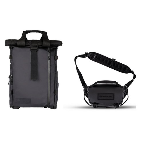 원더드 PRVKE Lite 백팩 11L + ROGUE 슬링백 3L 세트, 블랙, 1세트
