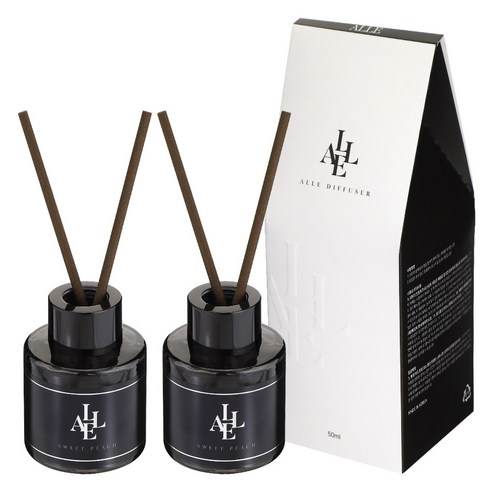 알레 블랙 디퓨저, 2개, 50ml, 스위트피치