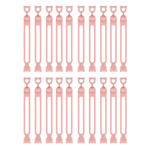 마다꾸미 실리콘 케이블타이 콘세트 선 라인 정리, 51 곰돌이 피치, 20개