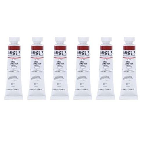 신한화구 전문가 한국화 물감 314 연지 1 6p, 20ml, 1색