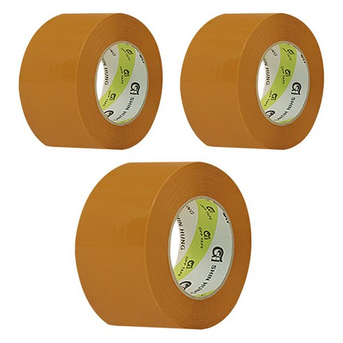 신흥테이프 경포장 박스 테이프 황색 57mic x 80m, 3개