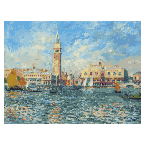 모모픽스페인팅 DIY 명화 그리기 40 x 50 cm, J13 르누아르 베니스의 두칼레 궁전, 1개