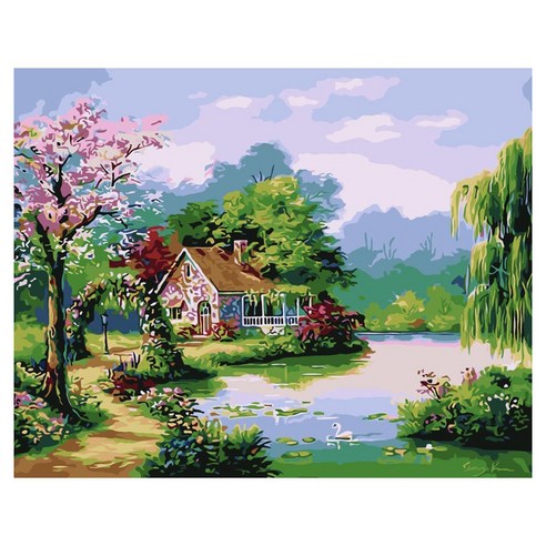 모모픽스페인팅 DIY 명화 그리기 40 x 50 cm, J52 전원풍경, 1개