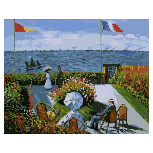 모모픽스페인팅 DIY 명화 그리기 60 x 75 cm, WP16 모네 생트아드레스정원, 1개