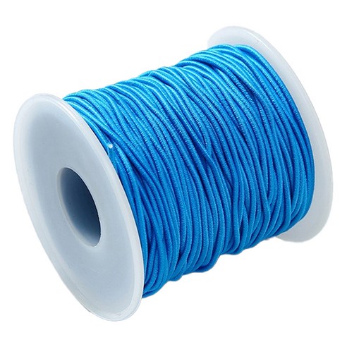 마다꾸미 컬러 고무줄 롤 수경끈 만들기 고무끈 대용량 1mm x 50m, 레이크블루, 1개