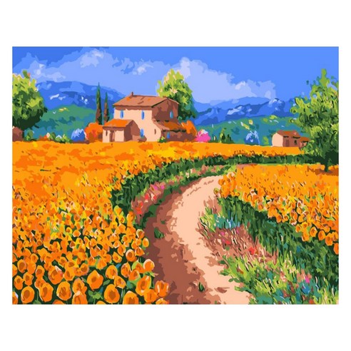 모모픽스페인팅 DIY 명화 그리기 세트 40 x 50 cm 해바라기마을, 혼합색상, 1세트