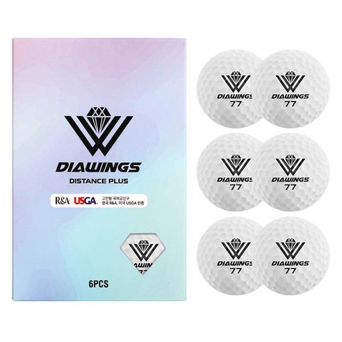 다이아윙스 고반발 비거리 전용 장타 골프공 M3 2피스 42.8mm, 화이트 무광, 6개입, 1개