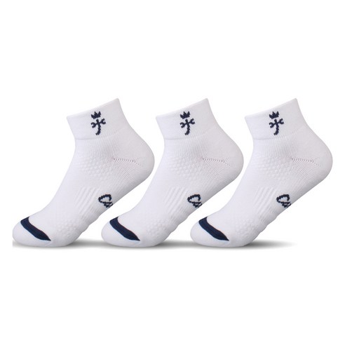 까스텔바작 단목 쿠션 압박 양말 3켤레 세트 CSW-05, 화이트, 3개