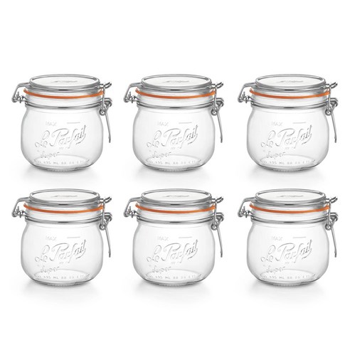 르파르페 슈퍼자 유리 밀폐용기, 500ml, 6개