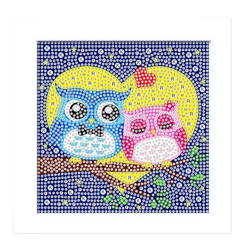 모모픽스페인팅 보석 십자수 DIY 키트 세트 15 x 15 cm, DA18 부엉이, 1세트