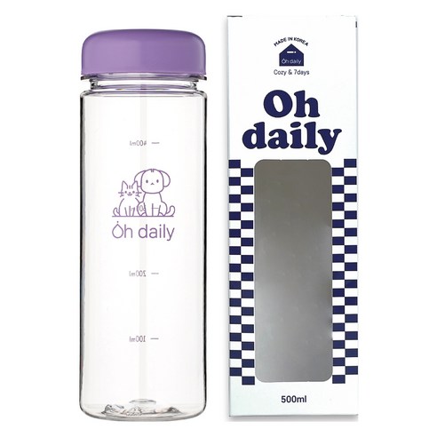 오데일리 트라이탄 보온보냉 물병, 퍼플, 1개, 500ml
