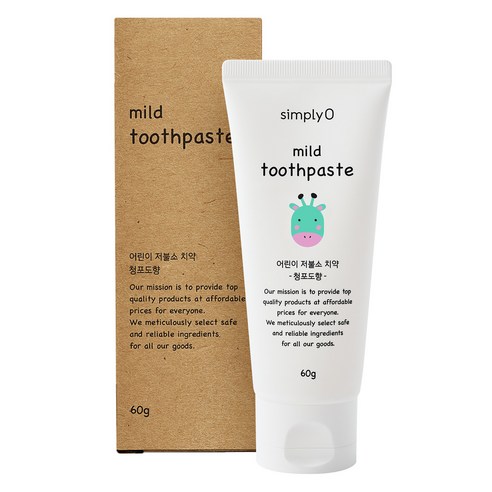 심플리오 마일드 어린이 저불소치약 청포도향, 60g, 1개