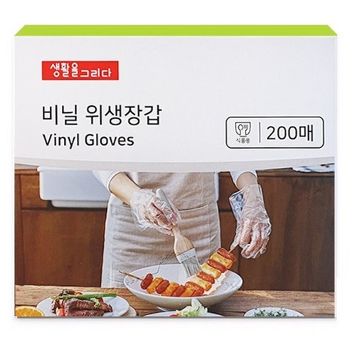 생활을그리다 비닐 위생장갑, 1개, 200개입