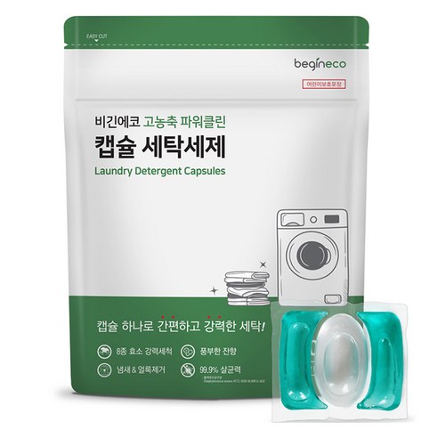 비긴에코 고농축 파워클린 캡슐 세탁세제, 30개입, 1개