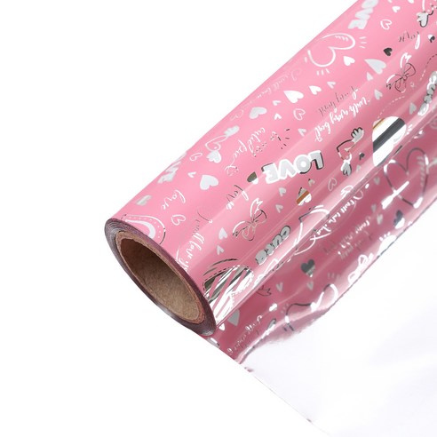 코코플러스 심쿵하트 롤 포장지 26.5cm x 17m, 핑크, 1개