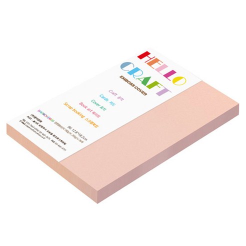 종이문화 다빈치엠보 두꺼운 양면엠보싱지 No 82 라이트핑크 180g B6, 60개