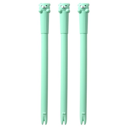 큐티베어 젤펜 0.5mm, 민트, 3개