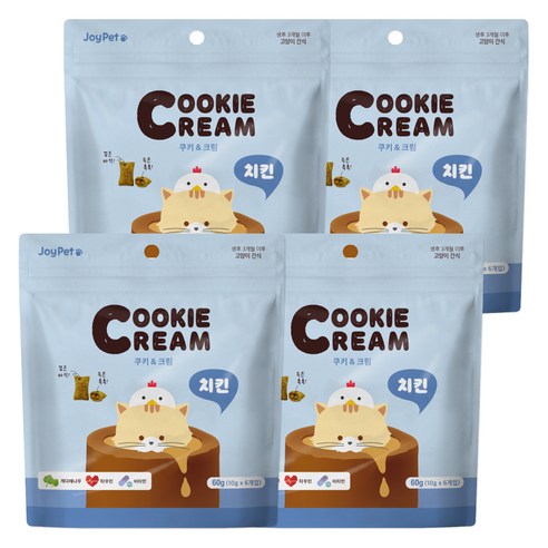 조이펫 쿠키 앤 크림 고양이간식, 치킨, 60g, 4개