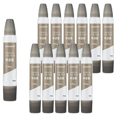 모나미 다목적으로 사용 가능한 목공풀 2way, 74ml, 12개
